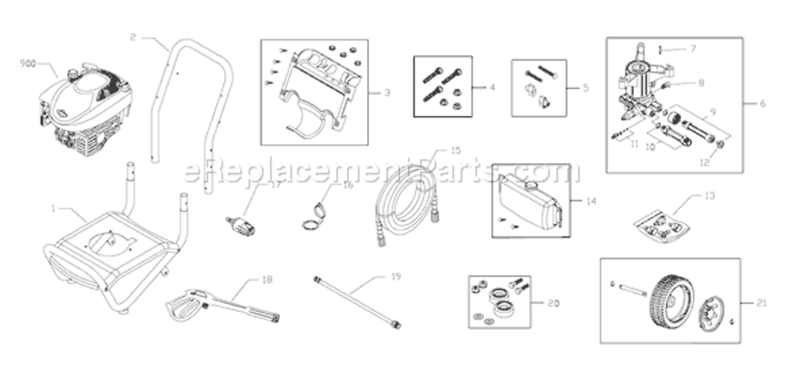 Page A Diagram and Parts List for 020306-3  Briggs and Stratton Pressure Washer